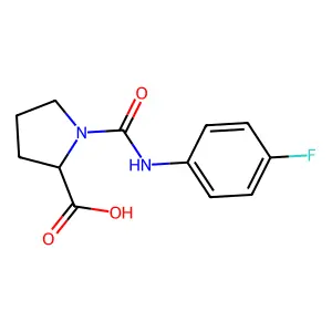 1-[(4-Fluorophenyl)carbamoyl]pyrrolidine-2-carboxylic acid structure