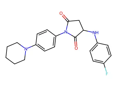 3-((4-Fluorophenyl)amino)-1-(4-(piperidin-1-yl)phenyl)pyrrolidine-2,5-dione structure