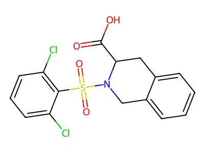 2-(2,6-Dichlorobenzenesulfonyl)-1,2,3,4-tetrahydroisoquinoline-3-carboxylic acid structure