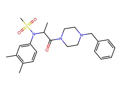 N-[1-(4-benzylpiperazin-1-yl)-1-oxopropan-2-yl]-N-(3,4-dimethylphenyl)methanesulfonamide structure