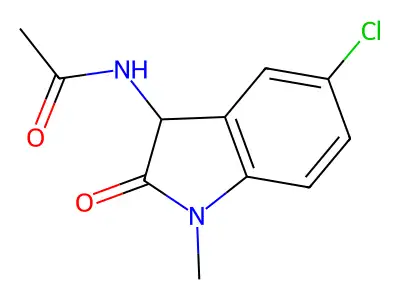 N-(5-chloro-1-methyl-2-oxoindolin-3-yl)acetamide structure