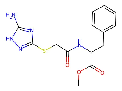 methyl N-{[(3-amino-1H-1,2,4-triazol-5-yl)sulfanyl]acetyl}phenylalaninate structure