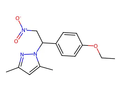 1-(1-(4-ethoxyphenyl)-2-nitroethyl)-3,5-dimethyl-1H-pyrazole structure