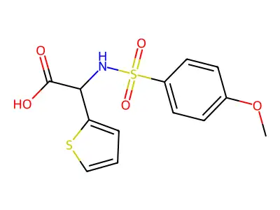 2-{[(4-Methoxyphenyl)sulfonyl]amino}-2-(2-thienyl)acetic acid, hydrate structure