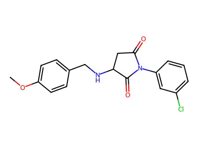 1-(3-Chlorophenyl)-3-[(4-methoxyphenyl)methylamino]pyrrolidine-2,5-dione structure