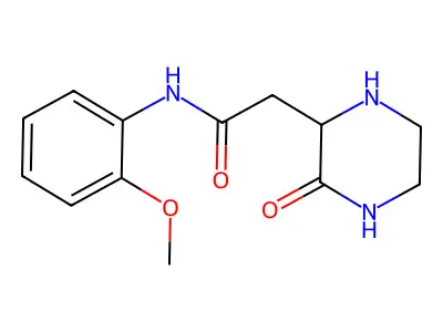 N-(2-methoxyphenyl)-2-(3-oxopiperazin-2-yl)acetamide structure