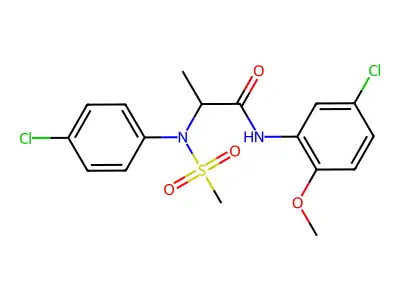 N-(5-chloro-2-methoxyphenyl)-2-(4-chloro-N-methylsulfonylanilino)propanamide structure