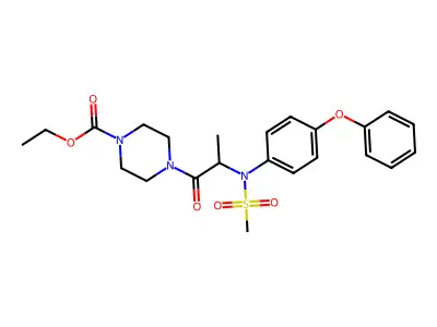 ethyl 4-[N-(methylsulfonyl)-N-(4-phenoxyphenyl)alanyl]piperazine-1-carboxylate structure