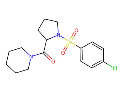 [1-(4-Chlorophenyl)sulfonylpyrrolidin-2-yl]-piperidin-1-ylmethanone structure