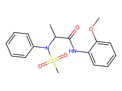 N-(2-methoxyphenyl)-2-(N-methylsulfonylanilino)propanamide structure