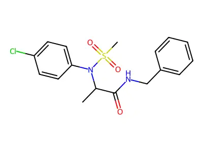 N-benzyl-2-(4-chloro-N-methylsulfonylanilino)propanamide structure