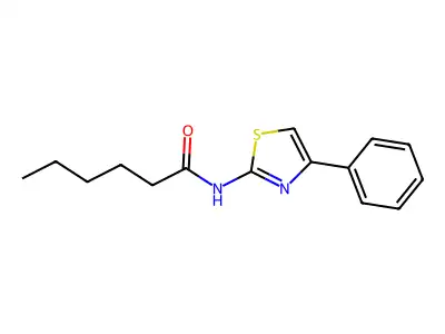 N-(4-phenyl-1,3-thiazol-2-yl)hexanamide structure