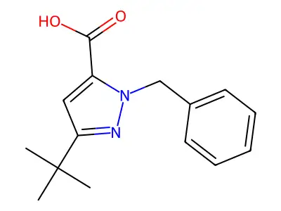 1-Benzyl-3-tert-butyl-1H-pyrazole-5-carboxylic acid structure