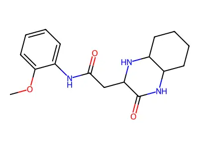 N-(2-methoxyphenyl)-2-(3-oxodecahydroquinoxalin-2-yl)acetamide structure