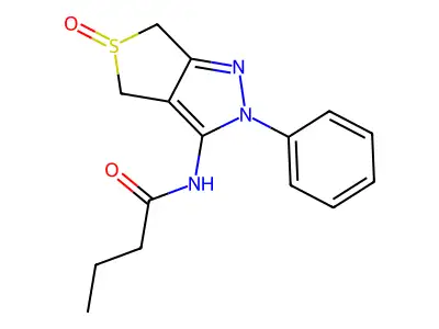N-(5-oxo-2-phenyl-4,6-dihydrothieno[3,4-c]pyrazol-3-yl)butanamide structure