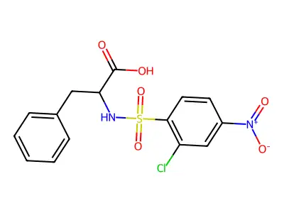 2-(2-Chloro-4-nitrobenzenesulfonamido)-3-phenylpropanoic acid structure