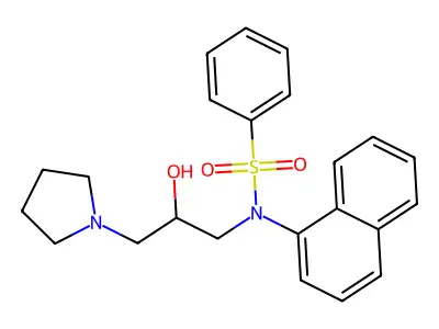 N-(2-hydroxy-3-pyrrolidin-1-ylpropyl)-N-naphthalen-1-ylbenzenesulfonamide structure