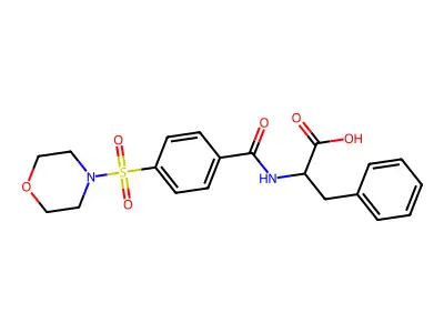 N-[4-(4-morpholinylsulfonyl)benzoyl]phenylalanine structure