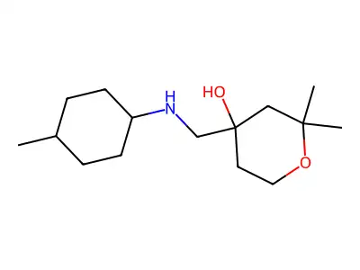 2,2-dimethyl-4-{[(4-methylcyclohexyl)amino]methyl}tetrahydro-2H-pyran-4-ol structure