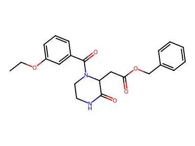 Benzyl 2-[1-(3-ethoxybenzoyl)-3-oxopiperazin-2-yl]acetate structure
