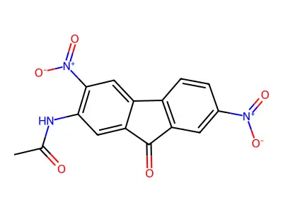 2-Acetamido-3,7-dinitro-9-fluorenone structure