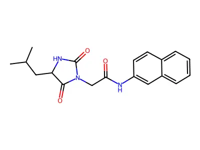 4-(2-Methylpropyl)-N-2-naphthalenyl-2,5-dioxo-1-imidazolidineacetamide structure