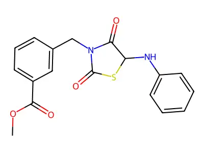 Methyl 3-[(5-anilino-2,4-dioxo-1,3-thiazolidin-3-yl)methyl]benzoate structure