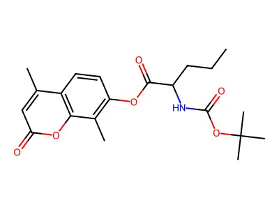 4,8-dimethyl-2-oxo-2H-chromen-7-yl N-(tert-butoxycarbonyl)norvalinate structure