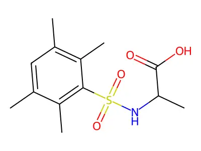 (2S)-2-{[(2,3,5,6-tetramethylphenyl)sulfonyl]amino}propanoic acid structure
