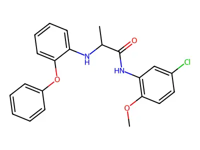 N-(5-chloro-2-methoxyphenyl)-2-[(2-phenoxyphenyl)amino]propanamide structure