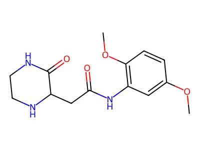 N-(2,5-dimethoxyphenyl)-2-(3-oxopiperazin-2-yl)acetamide structure
