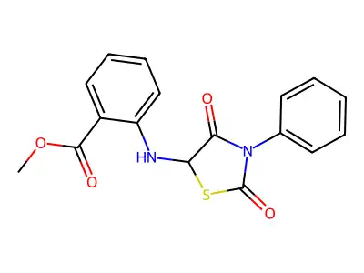Methyl 2-[(2,4-dioxo-3-phenyl-1,3-thiazolidin-5-yl)amino]benzoate structure