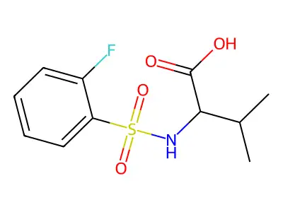 (2S)-2-(2-Fluorobenzenesulfonamido)-3-methylbutanoic acid structure