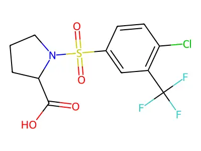 Proline, 1-[[4-chloro-3-(trifluoromethyl)phenyl]sulfonyl]- structure