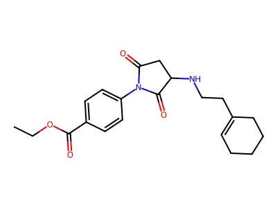 Ethyl 4-[3-[[2-(1-cyclohexen-1-yl)ethyl]amino]-2,5-dioxo-1-pyrrolidinyl]benzoate structure