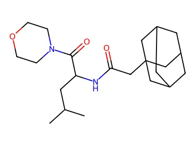 2-adamantanyl-N-[1-(2-methylpropyl)-2-morpholin-4-yl-2-oxoethyl]acetamide structure