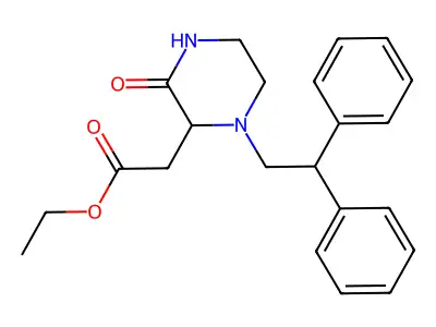 Ethyl 2-[1-(2,2-diphenylethyl)-3-oxopiperazin-2-yl]acetate structure