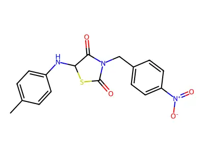 5-(4-Methylanilino)-3-[(4-nitrophenyl)methyl]-1,3-thiazolidine-2,4-dione structure