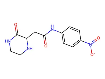 N-(4-nitrophenyl)-2-(3-oxopiperazin-2-yl)acetamide structure