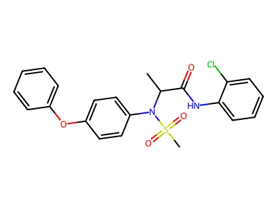 N-(2-chlorophenyl)-2-(N-methylsulfonyl-4-phenoxyanilino)propanamide structure