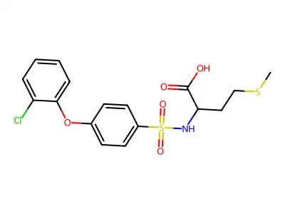 Methionine, N-[[4-(2-chlorophenoxy)phenyl]sulfonyl]- structure