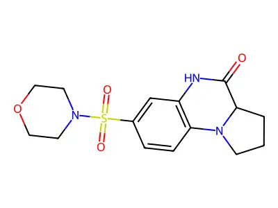 7-(morpholinosulfonyl)-1,2,3,3a-tetrahydropyrrolo[1,2-a]quinoxalin-4(5H)-one structure