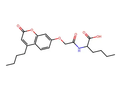 N-{[(4-butyl-2-oxo-2H-chromen-7-yl)oxy]acetyl}norleucine structure