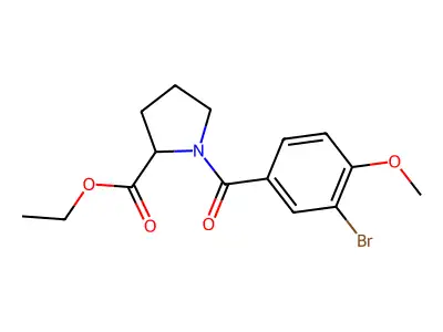 Ethyl 1-(3-bromo-4-methoxybenzoyl)pyrrolidine-2-carboxylate structure