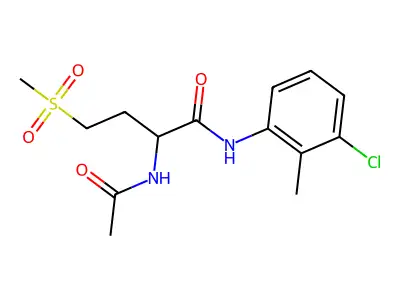 2-acetamido-N-(3-chloro-2-methylphenyl)-4-(methylsulfonyl)butanamide structure