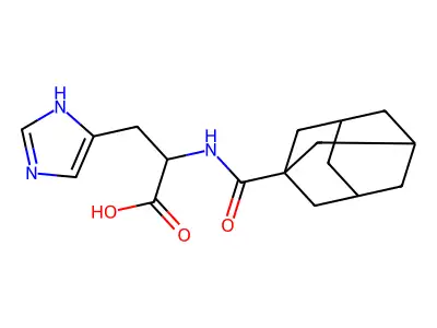 2-(Adamantan-1-ylformamido)-3-(1H-imidazol-4-YL)propanoic acid structure