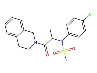 N-(4-chlorophenyl)-N-[1-(3,4-dihydro-1H-isoquinolin-2-yl)-1-oxopropan-2-yl]methanesulfonamide structure