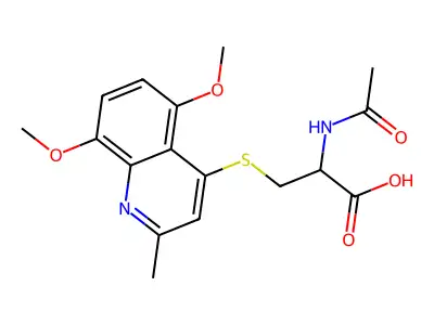 N-Acetyl-S-(5,8-dimethoxy-2-methyl-4-quinolinyl)cysteine structure
