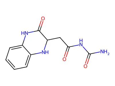 N-carbamoyl-2-(3-oxo-1,2,3,4-tetrahydroquinoxalin-2-yl)acetamide structure