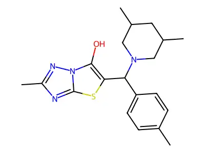 5-((3,5-dimethylpiperidin-1-yl)(p-tolyl)methyl)-2-methylthiazolo[3,2-b][1,2,4]triazol-6-ol structure